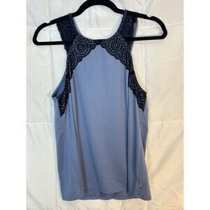 Gilligan & OMalley Women's M M Blue Lace Trim Sleepwear Tank Top